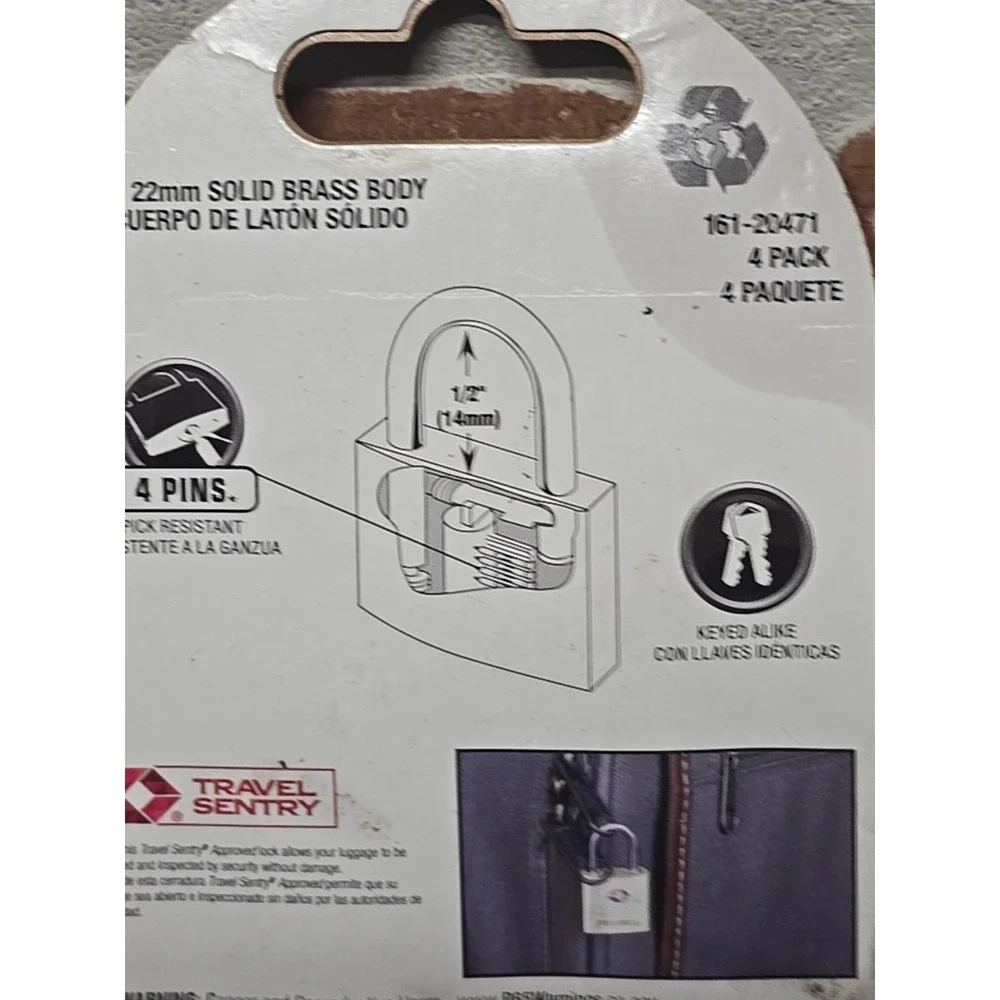 Brinks Solid Brass Locks (4) with Keys TSA Accepted Manufactured Sealed‎ READ